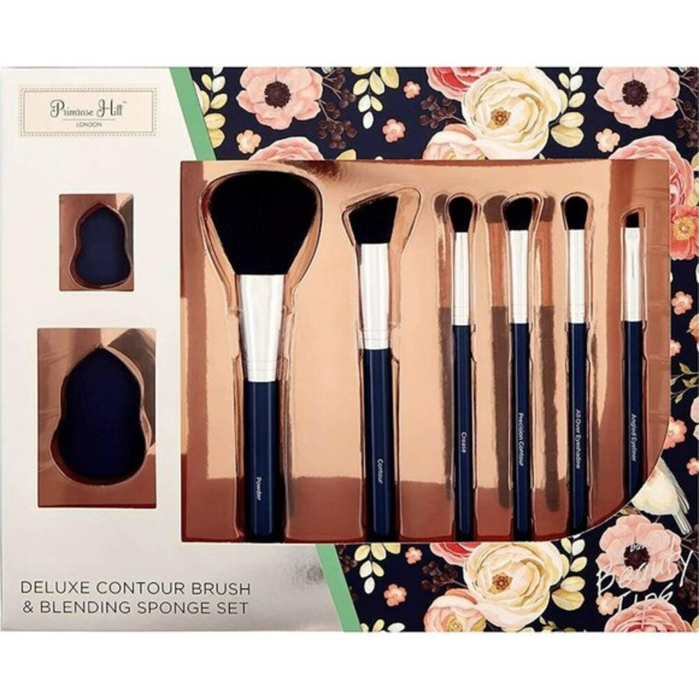 Primrose Hill London Deluxe Face Eye Brush CONTOUR 8 Pc Brush Set BRAND NEW